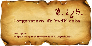 Morgenstern Árvácska névjegykártya
